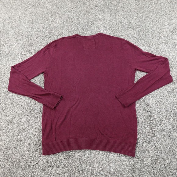 Hollister Sweater Mens M Red Pullover Knit Crewneck Sweatshirt Casual Preppy HCO - Picture 4 of 9